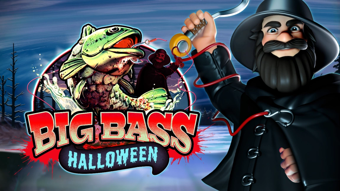 The promotional header for Big Bass Halloween, an online slot game on Betty.ca.