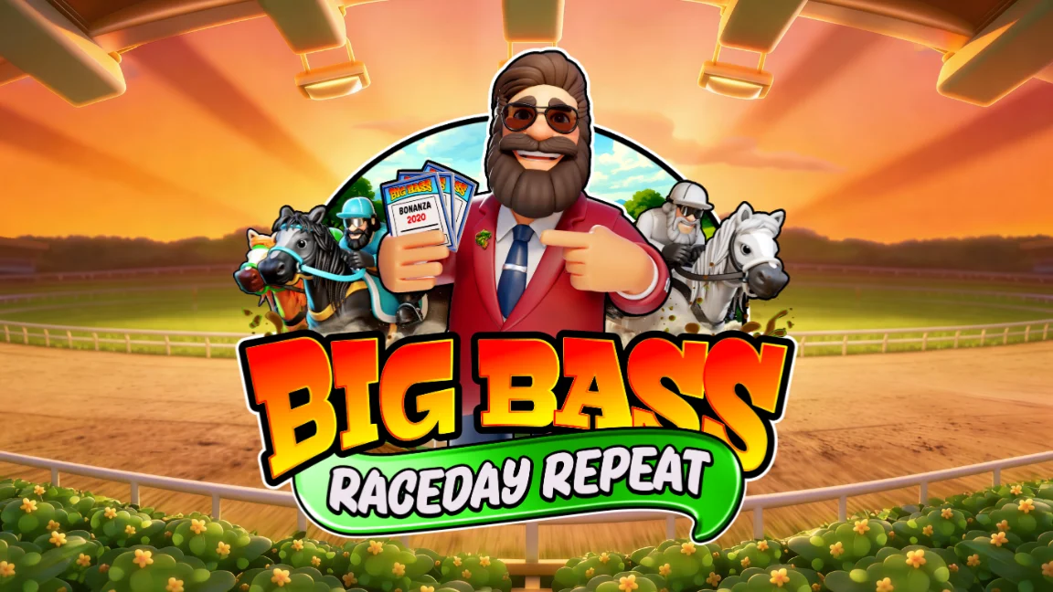 The promotional header for Big Bass Raceday Repeat, an online slot game on Betty.ca.