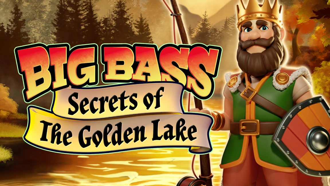 The promotional header for Big Bass Secrets of the Golden Lake, an online slot game on Betty.ca.