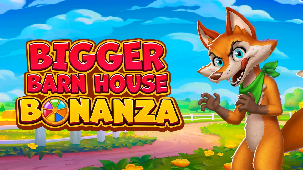 The promotional header for Bigger Barn House Bonanza, an online slot game on Betty.ca.