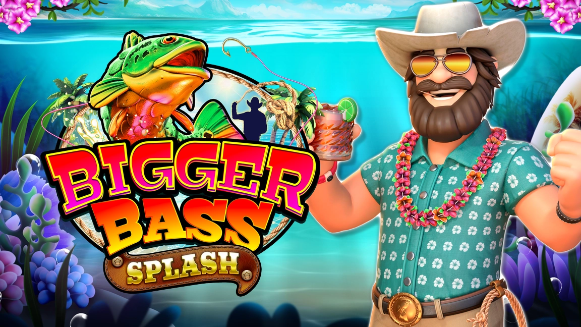 The promotional header for Bigger Bass Splash, an online slot game on Betty.ca.