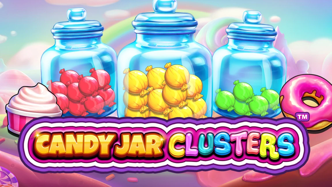 The promotional header for Candy Jar Clusters, an online slot game on Betty.ca.