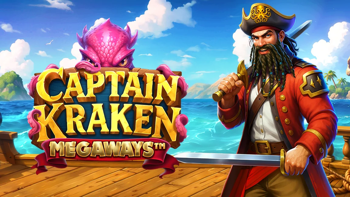 The promotional header for Captain Kraken Megaways™, an online slot game on Betty.ca.