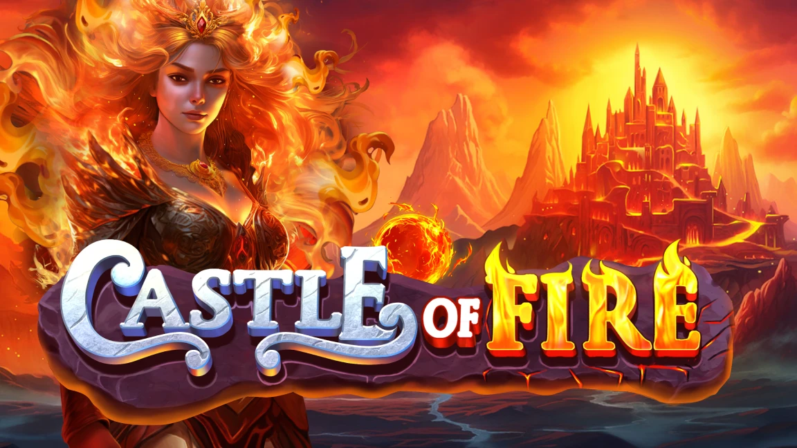 The promotional header for Castle of Fire, an online slot game on Betty.ca.