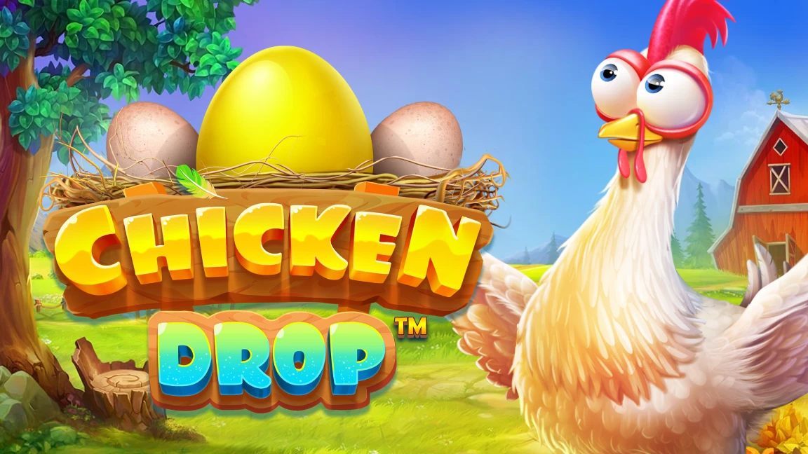 The promotional header for Chicken Drop, an online slot game on Betty.ca.