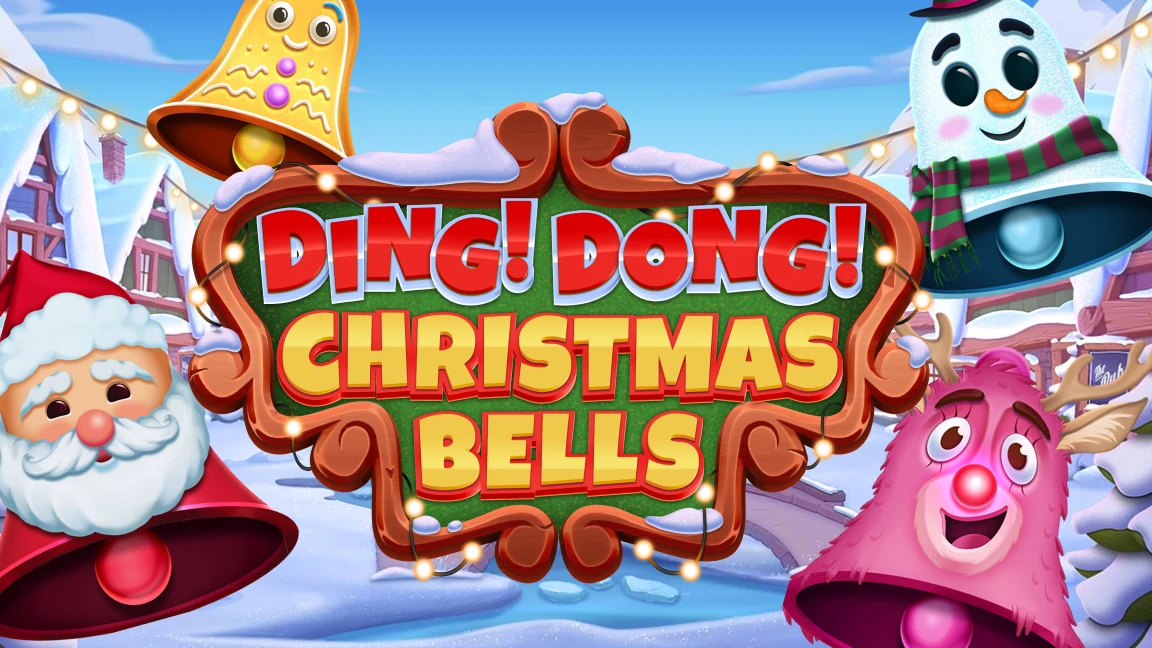 The promotional header for Ding Dong Christmas Bells, an online slot game on Betty.ca.
