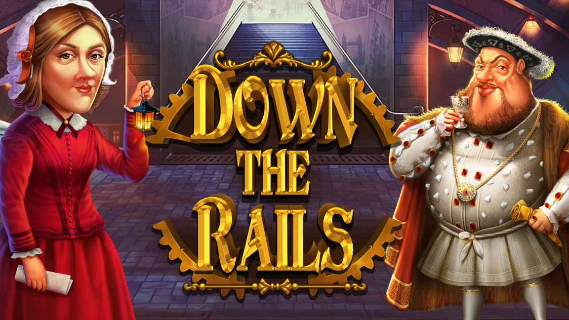 The promotional header for Down the Rails, an online slot game on Betty.ca.
