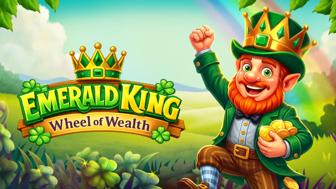 The promotional header for Emerald King - Wheel of Wealth, an online slot game on Betty.ca.