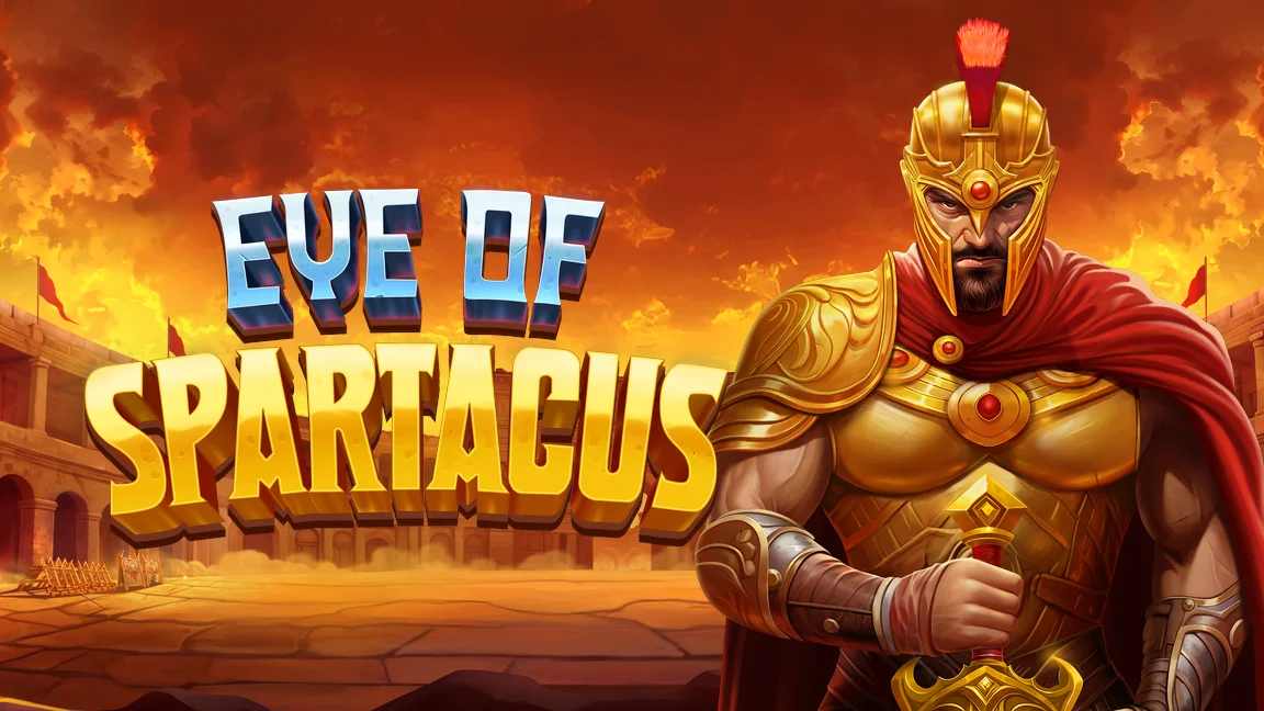 The promotional header for Eye of Spartacus, an online slot game on Betty.ca.