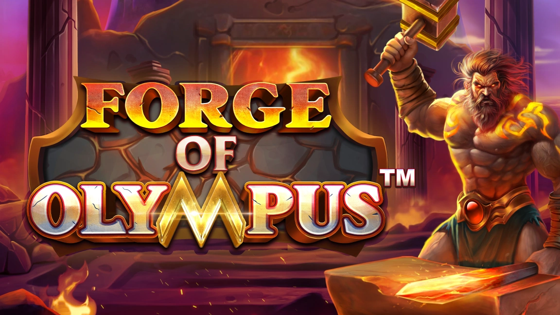 The promotional header for Forge of Olympus™, an online slot game on Betty.ca.