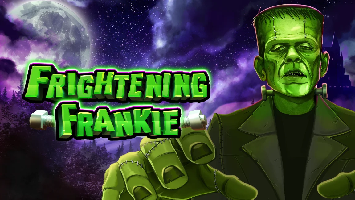The promotional header for Frightening Frankie, an online slot game on Betty.ca.