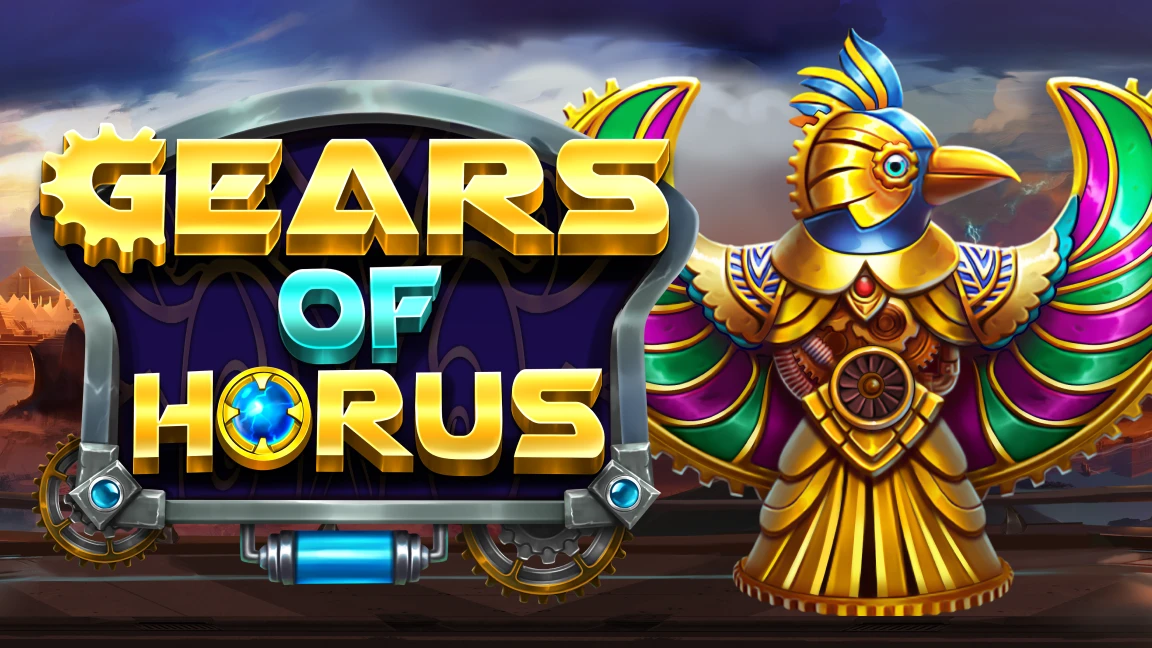The promotional header for Gears of Horus, an online slot game on Betty.ca.
