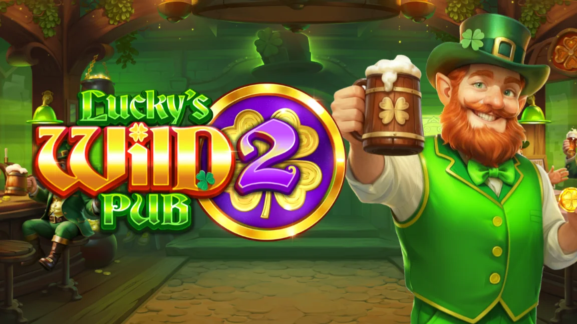 The promotional header for Lucky’s Wild Pub 2, an online slot game on Betty.ca.