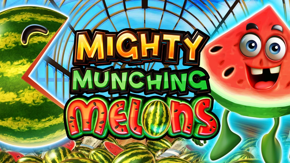The promotional header for Mighty Munching Melons, an online slot game on Betty.ca.