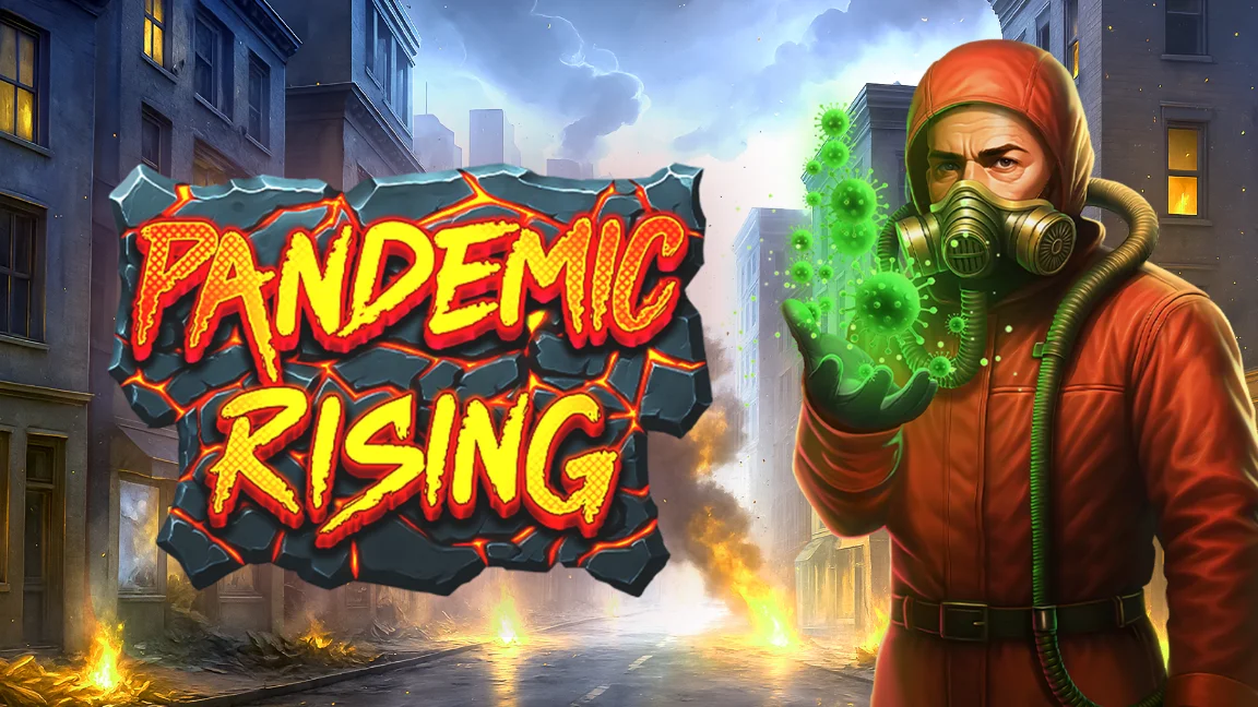 The promotional header for Pandemic Rising, an online slot game on Betty.ca.