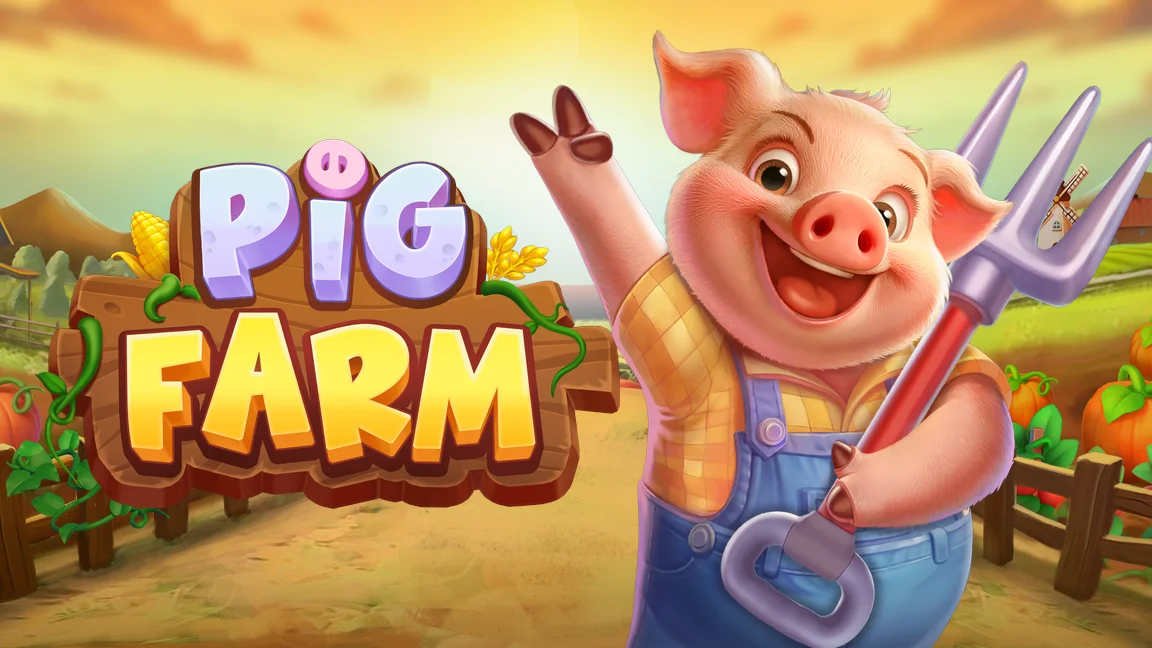 The promotional header for Pig Farm, an online slot game on Betty.ca.