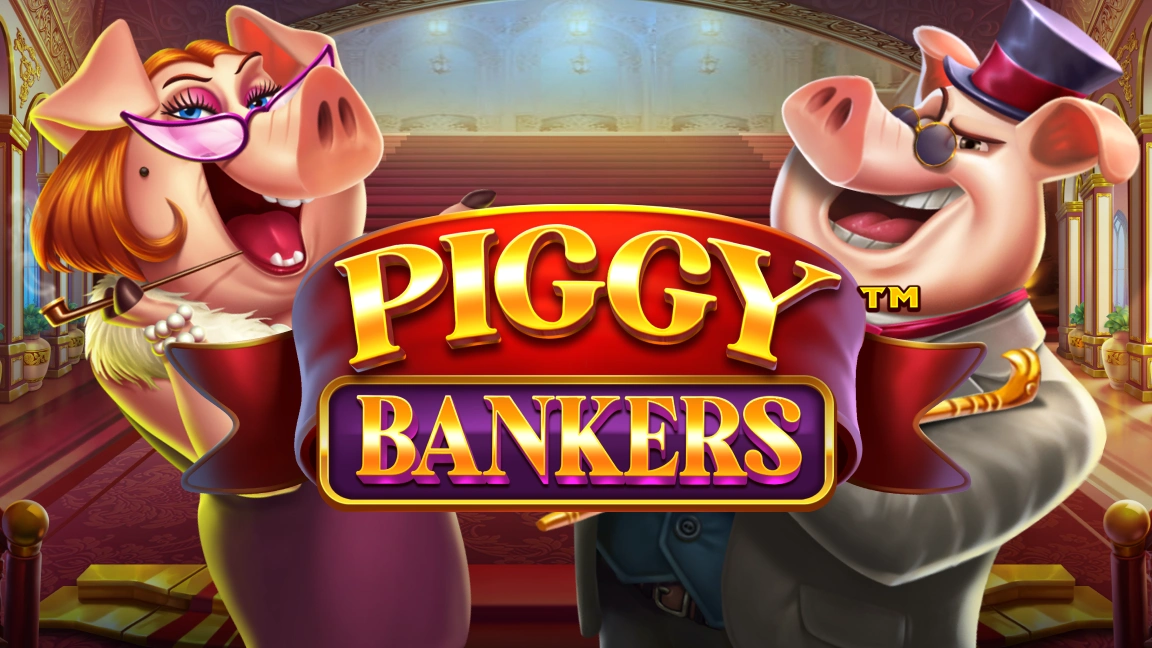 The promotional header for Piggy Bankers, an online slot game on Betty.ca.