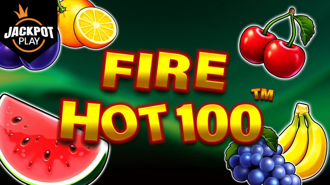 The promotional header for Fire Hot 100 Jackpot Play, an online slot game on Betty.ca.