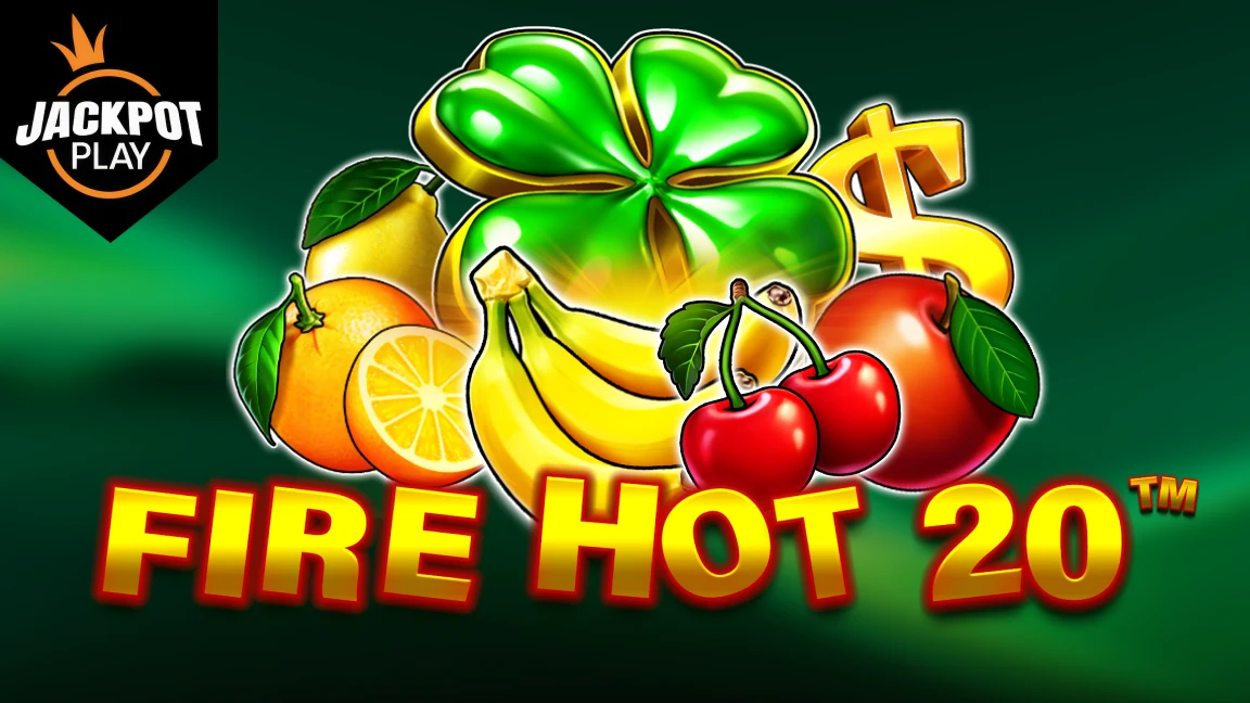The promotional header for Fire Hot 20 Jackpot Play, an online slot game on Betty.ca.
