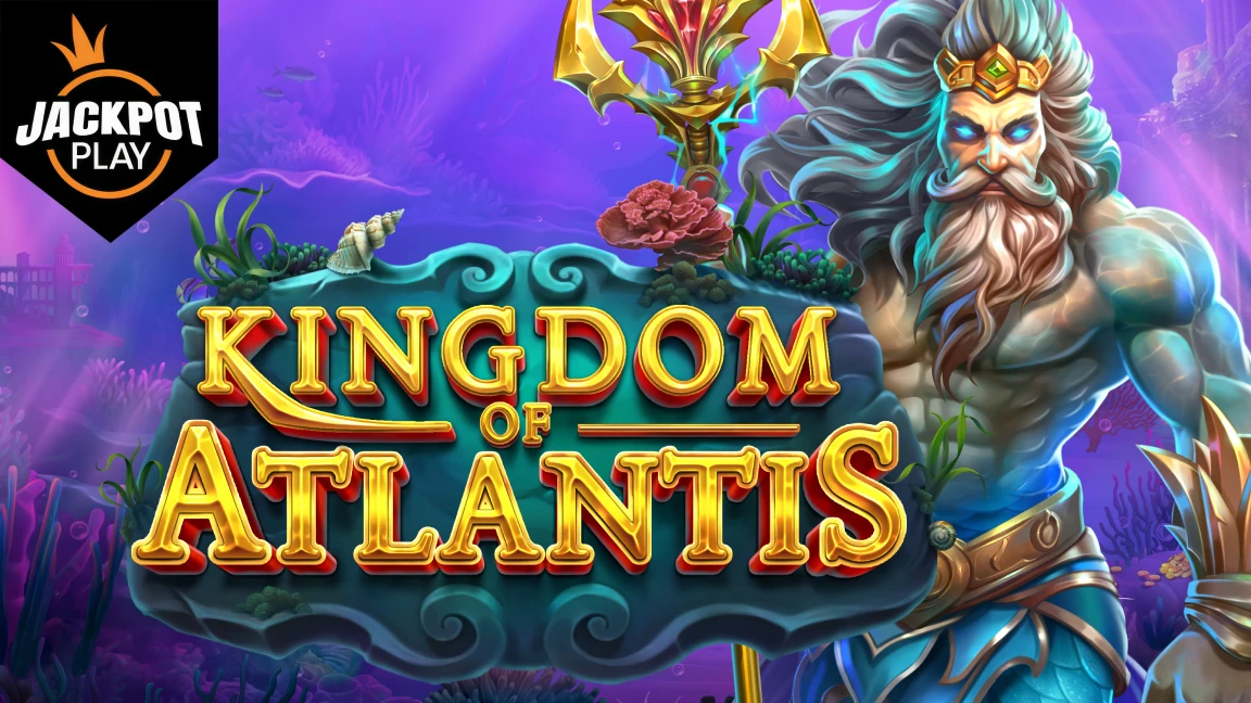 The promotional header for Kingdom of Atlantis Jackpot Play, an online slot game on Betty.ca.