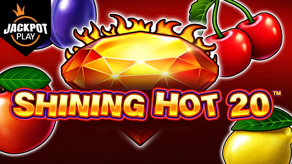 The promotional header for Shining Hot 20 Jackpot play, an online slot game on Betty.ca.