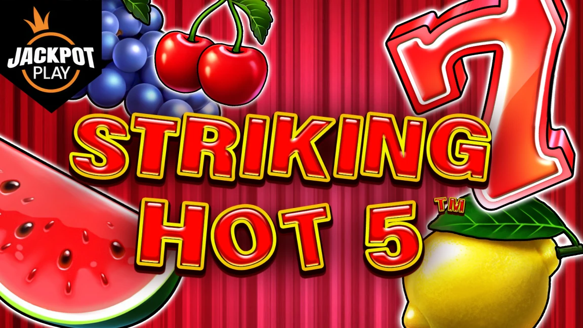 The promotional header for Striking Hot 5 Jackpot Play, an online slot game on Betty.ca.