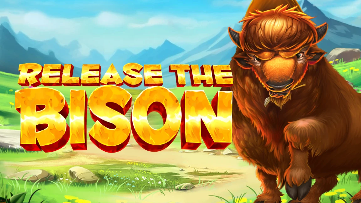 The promotional header for Release the Bison, an online slot game on Betty.ca.