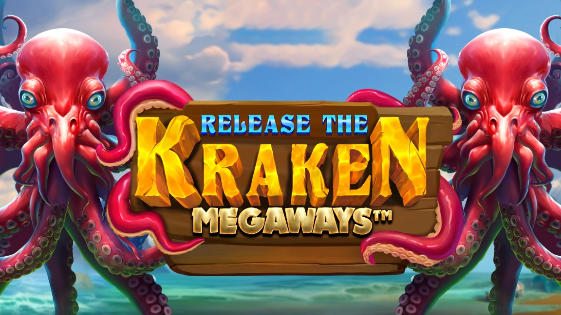 The promotional header for Release the Kraken Megaways™, an online slot game on Betty.ca.