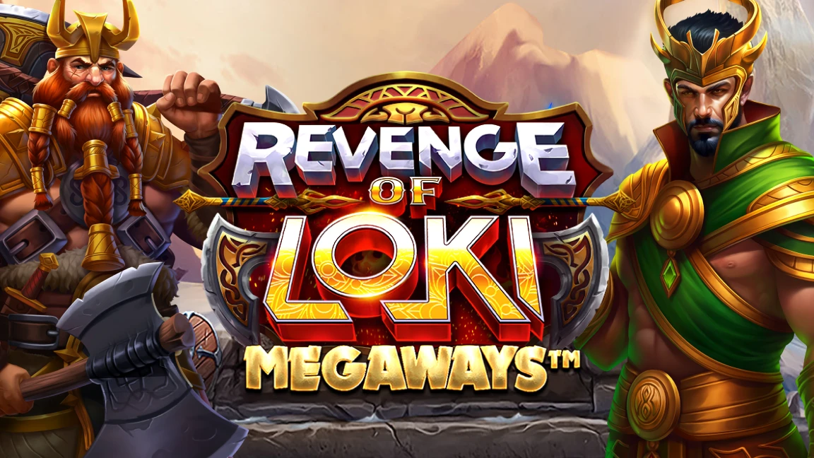 The promotional header for Revenge of Loki Megaways, an online slot game on Betty.ca.