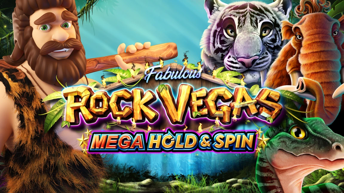 The promotional header for Rock Vegas Mega Hold & Spin, an online slot game on Betty.ca.