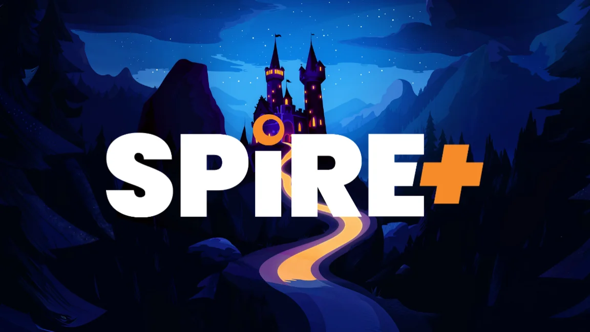 The promotional header for Spire+, an online slot game on Betty.ca.