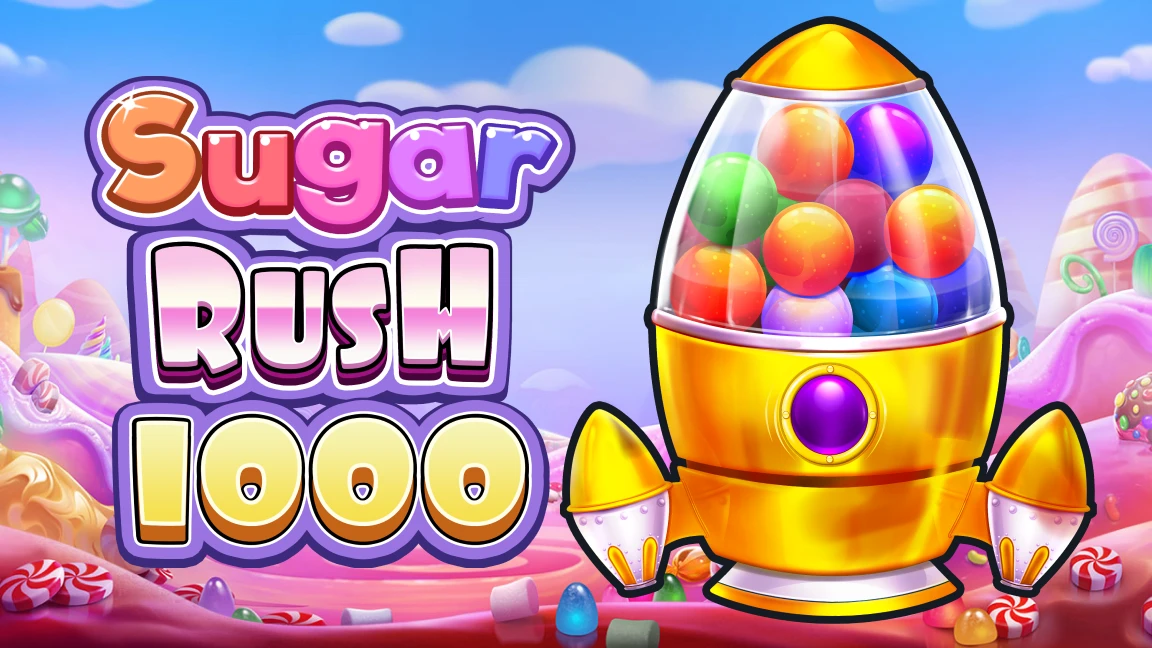 The promotional header for Sugar Rush 1000, an online slot game on Betty.ca.
