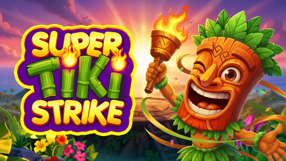 The promotional header for Super Tiki Strike, an online slot game on Betty.ca.