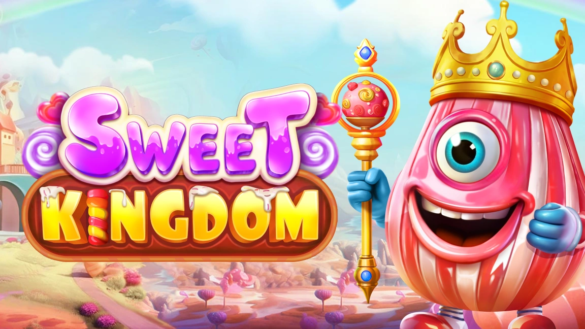 The promotional header for Sweet Kingdom, an online slot game on Betty.ca.