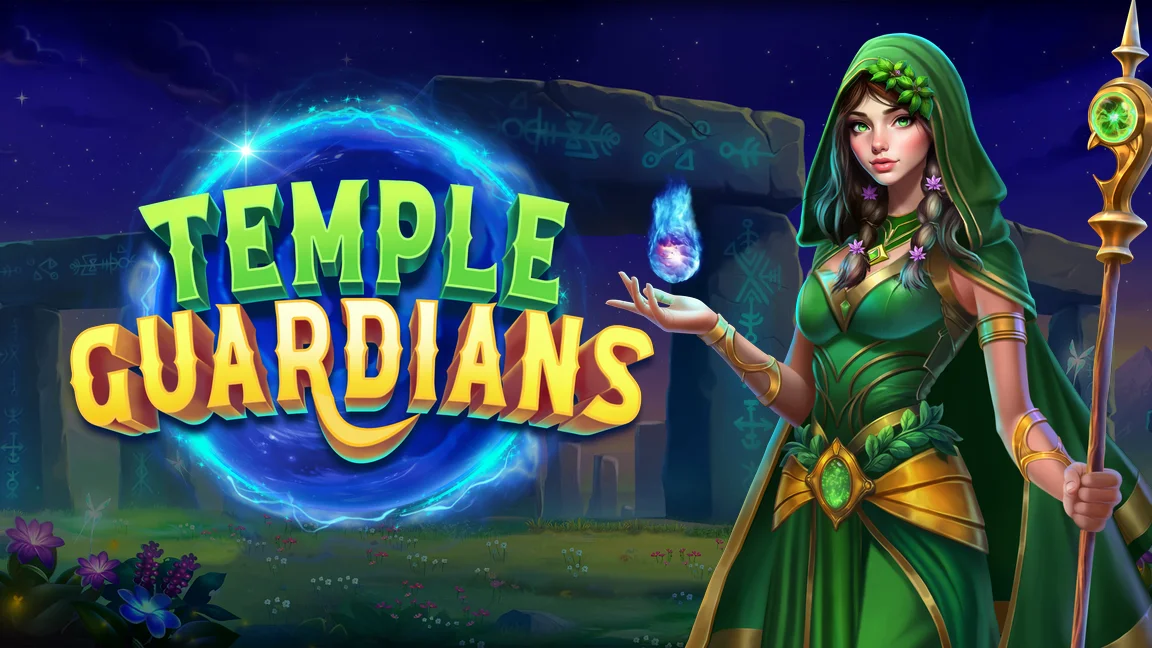 The promotional header for Temple Guardians, an online slot game on Betty.ca.