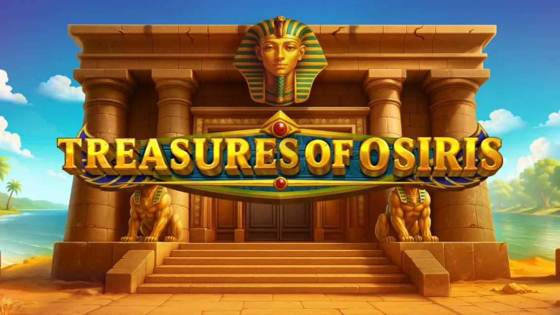 The promotional header for Treasures of Osiris, an online slot game on Betty.ca.