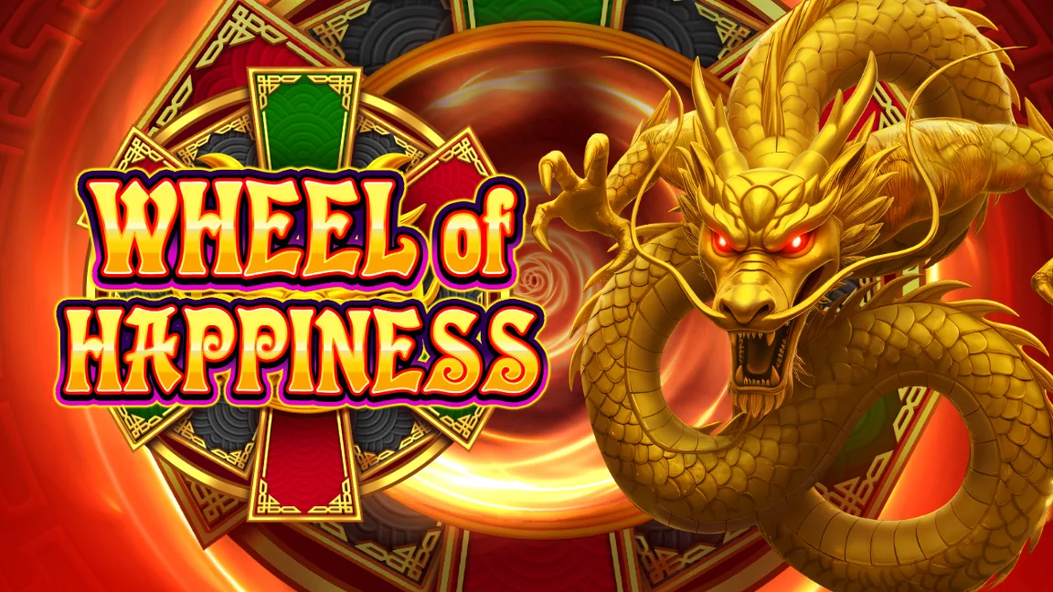 The promotional header for Wheel of Happiness, an online slot game on Betty.ca.