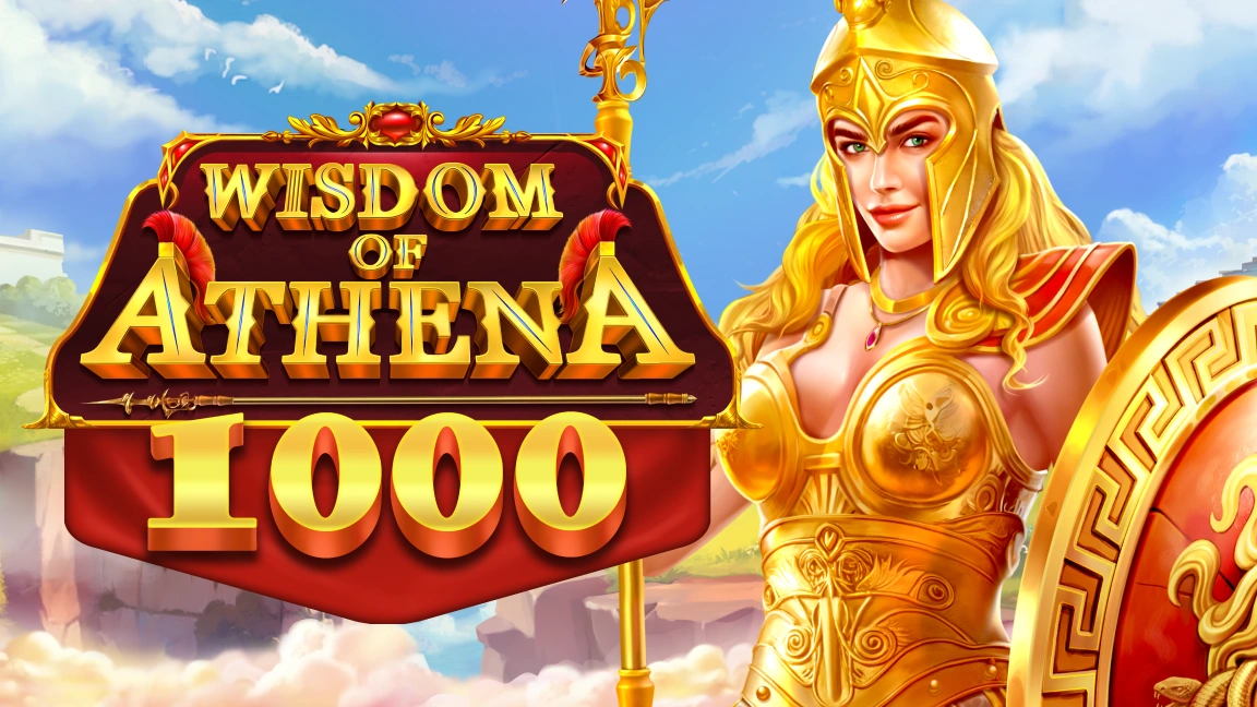 The promotional header for Wisdom of Athena 1000, an online slot game on Betty.ca.