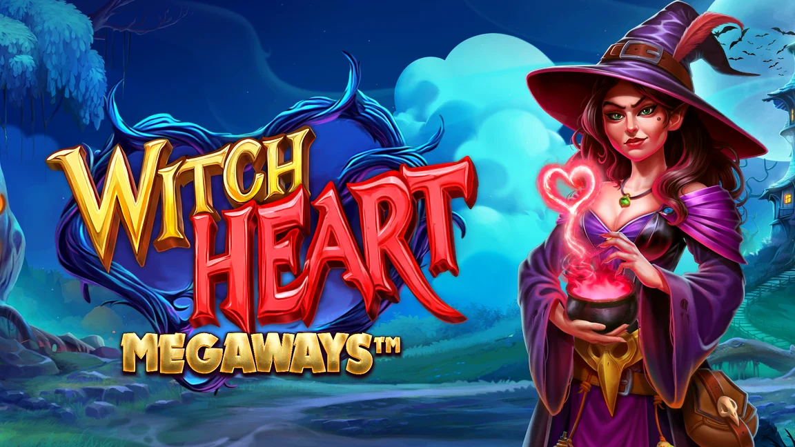 The promotional header for Witch Heart Megaways, an online slot game on Betty.ca.