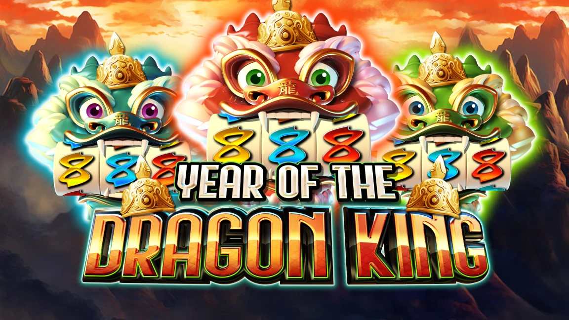The promotional header for Year of the Dragon King, an online slot game on Betty.ca.