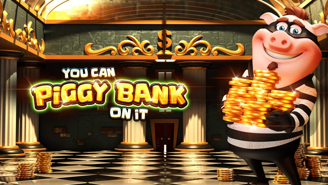 The promotional header for You Can Piggy Bank On It, an online slot game on Betty.ca.