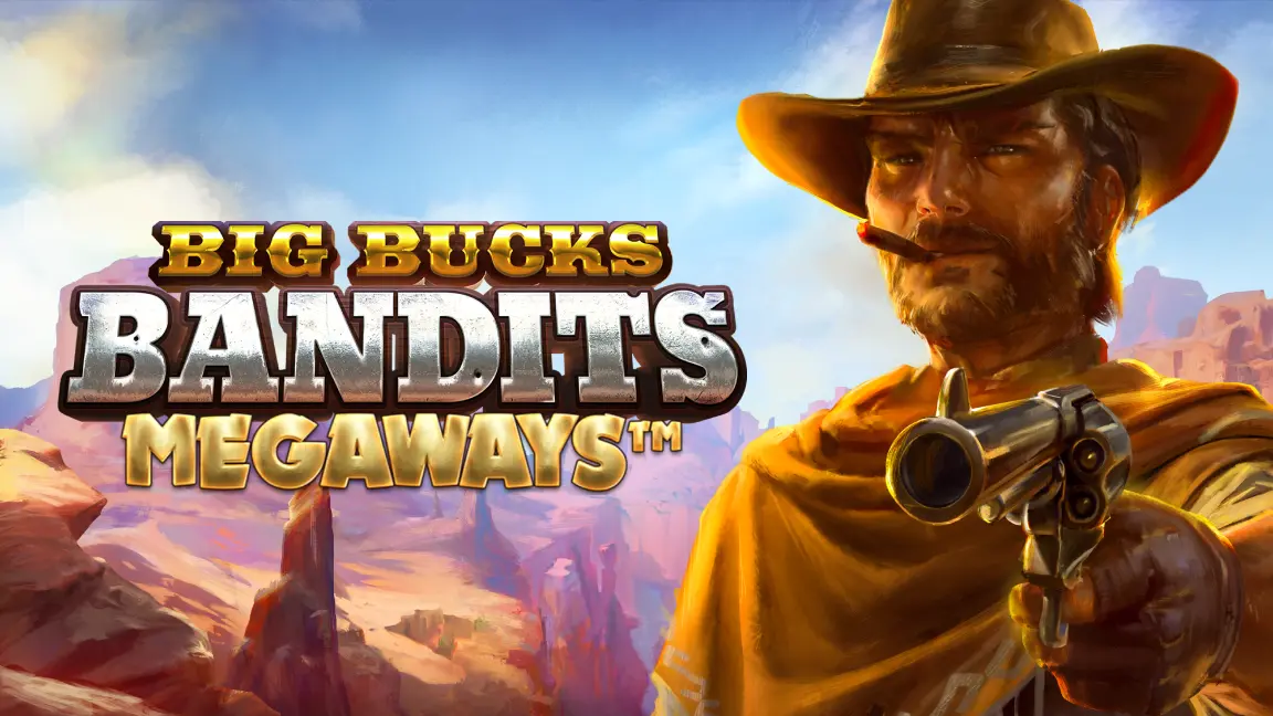 The promotional header for Big Bucks Bandits Megaways™, an online slot game on Betty.ca.
