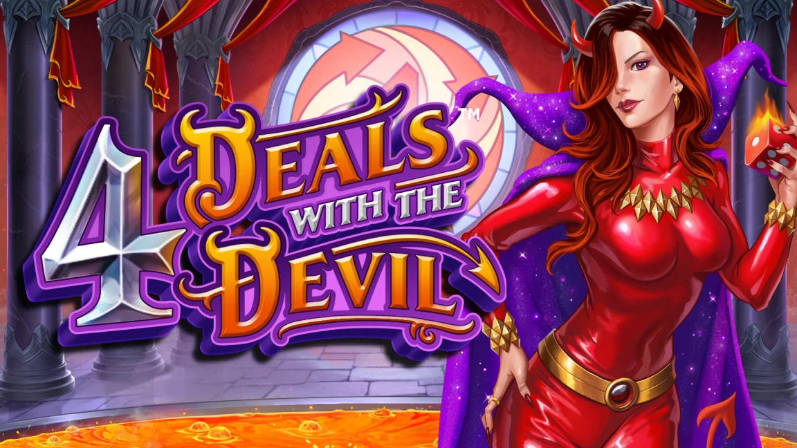 The promotional header for 4 Deals With The Devil, an online slot game on Betty.ca.