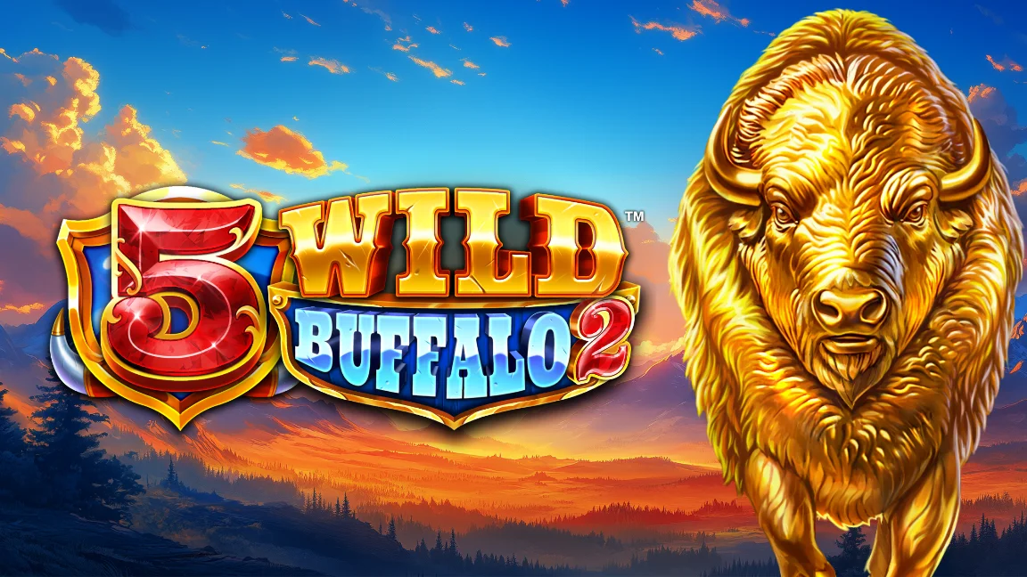 The promotional header for 5 Wild Buffalo 2, an online slot game on Betty.ca.