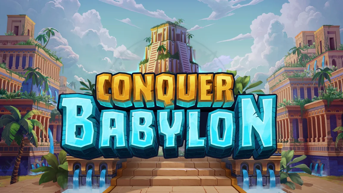 The promotional header for Conquer Babylon, an online slot game on Betty.ca.