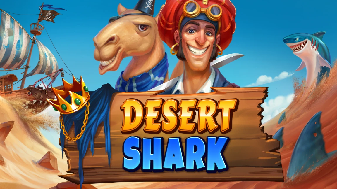 The promotional header for Desert Shark, an online slot game on Betty.ca.