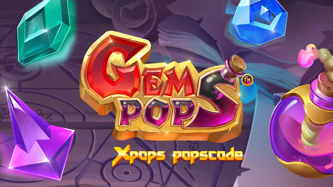 The promotional header for Gem Pops, an online slot game on Betty.ca.