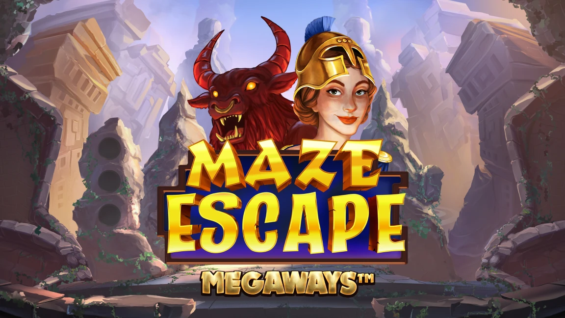 The promotional header for Maze Escape Megaways, an online slot game on Betty.ca.
