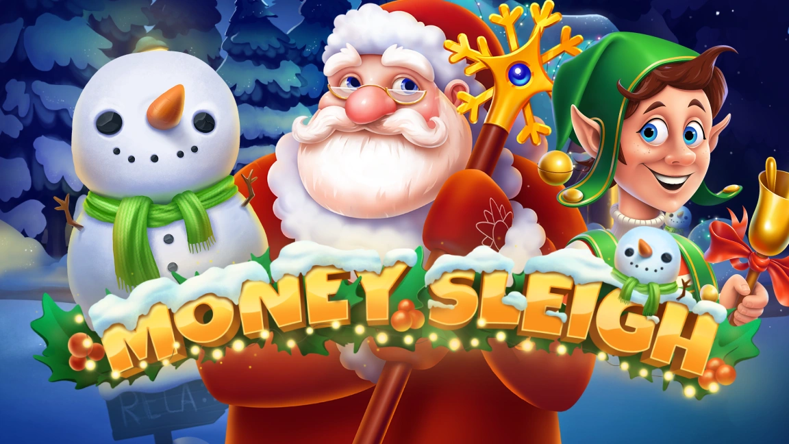 The promotional header for Money Sleigh, an online slot game on Betty.ca.