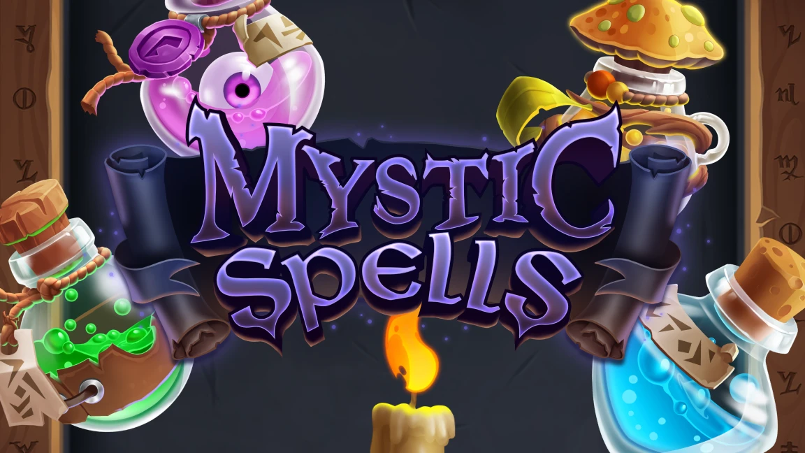 The promotional header for Mystic Spells, an online slot game on Betty.ca.